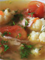 Топ-15 блюд из индейки, Суп с цветной капустой на бульоне из индейки